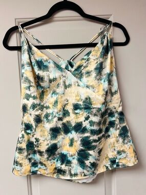 Tie-Dye Teal & Yellow V-Neck Cami
